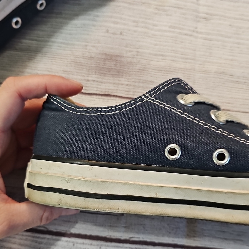 Converse Mens Sz 4 Blue Canvas Sneakers - Picture 7 of 14